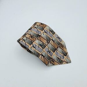Jimmy V Silk Necktie, Collection One, V Foundation, Green Brown Blue, 58 x 4